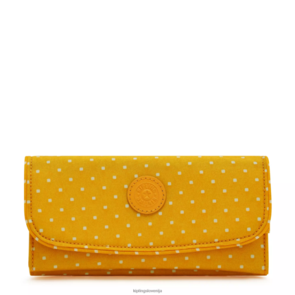 Kipling V4X2B310 rumena mehka pika Money Land potiskana snap denarnica ženske denarnice in zapestnice