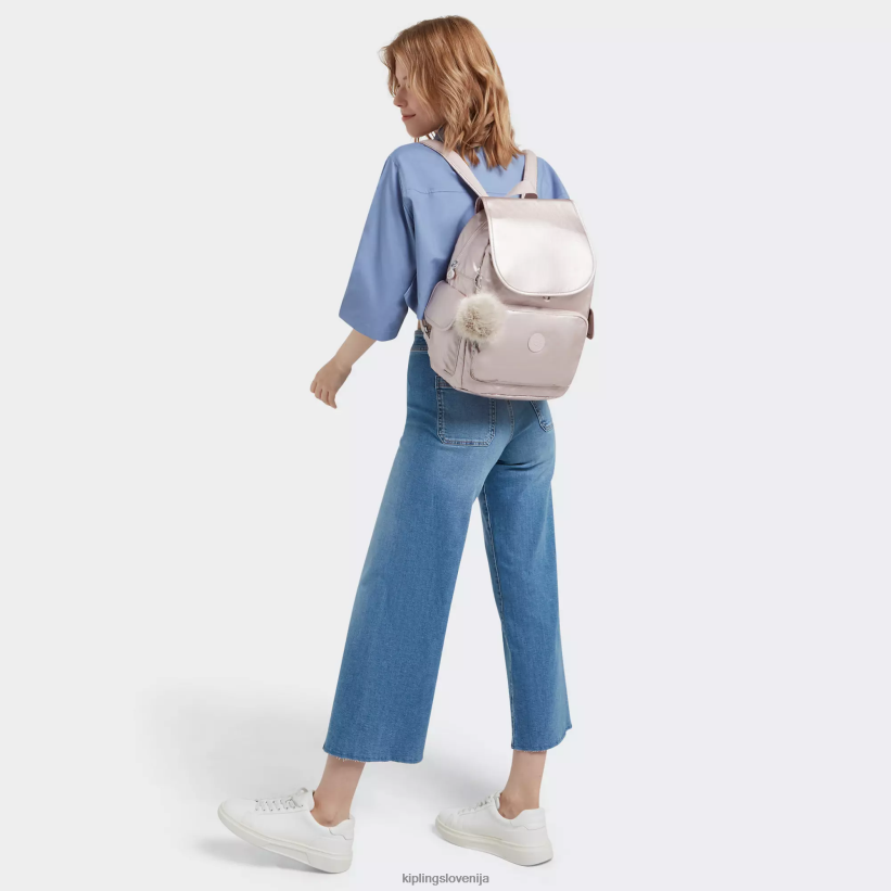 Kipling V4X2B340 kovinska vrtnica city ​​pack kovinski nahrbtnik ženske modni nahrbtniki - slika 4