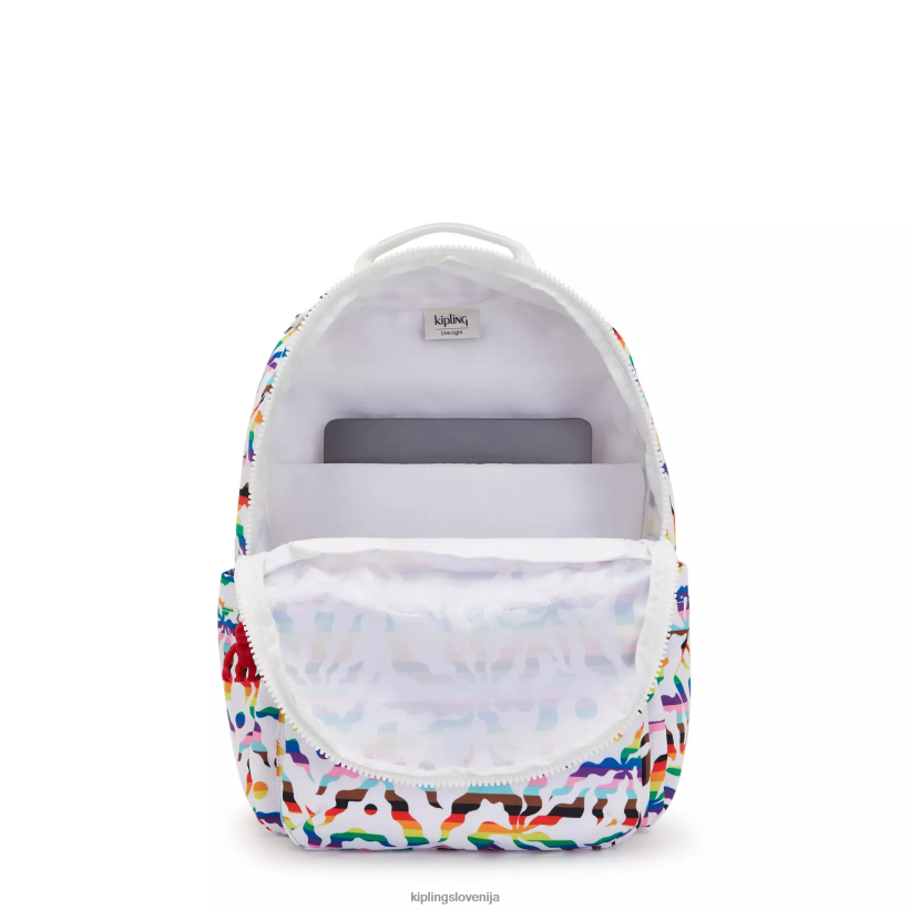 Kipling V4X2B345 mavrična dlan Seoul nahrbtnik za prenosni računalnik velikosti 15" z velikim potiskom ženske nahrbtniki za prenosnike - slika 3