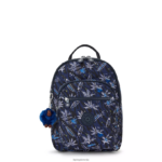 Kipling V4X2B348 surf morski tisk nahrbtnik za tablični računalnik z majhnimi tiskanimi črkami Seoul ženske modni nahrbtniki