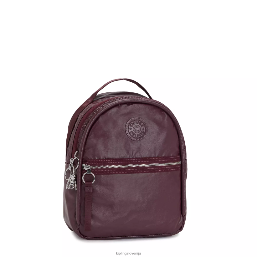 Kipling V4X2B386 bordo lak metalik kae kovinski nahrbtnik ženske majhni nahrbtniki - slika 2
