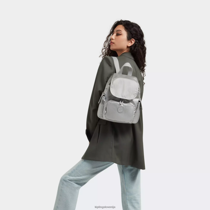 Kipling V4X2B388 svetlo kovinsko mini kovinski nahrbtnik city pack ženske mini vrečke - slika 4