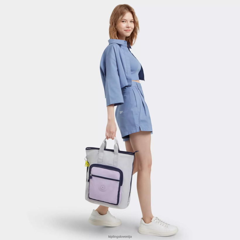 Kipling V4X2B446 sivo lila blok nahrbtnik sia 15" za prenosni računalnik ženske nahrbtniki za prenosnike - slika 5