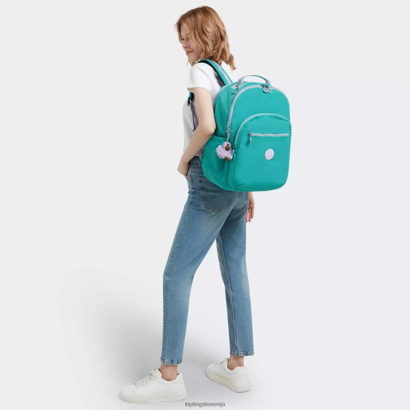 Kipling V4X2B449 deskarsko zelena Seoul ekstra velik 17" nahrbtnik za prenosni računalnik ženske nahrbtniki za prenosnike - slika 4