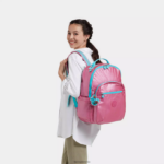 Kipling V4X2B459 sveža roza metalik Seoul velik kovinski 15" nahrbtnik za prenosni računalnik ženske nahrbtniki za prenosnike - slika 4