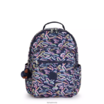 Kipling V4X2B466 palm fiesta tisk Seoul nahrbtnik za prenosni računalnik velikosti 15" z velikim potiskom ženske nahrbtniki za prenosnike