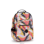 Kipling V4X2B468 abstraktni dopust Seoul nahrbtnik za prenosni računalnik velikosti 15" z velikim potiskom ženske nahrbtniki za prenosnike - slika 2