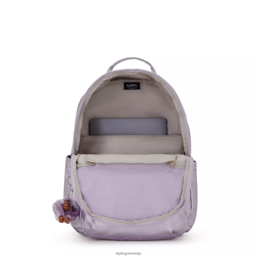 Kipling V4X2B502 orhideja kovinska Seoul velik kovinski 15" nahrbtnik za prenosni računalnik ženske nahrbtniki za prenosnike - slika 3