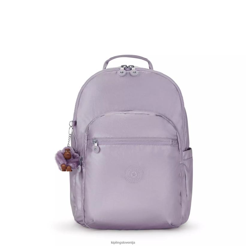 Kipling V4X2B502 orhideja kovinska Seoul velik kovinski 15" nahrbtnik za prenosni računalnik ženske nahrbtniki za prenosnike - slika 1