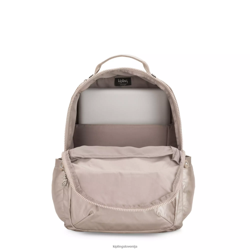 Kipling V4X2B503 kovinski sijaj Seoul velik kovinski 15" nahrbtnik za prenosni računalnik ženske nahrbtniki za prenosnike - slika 3