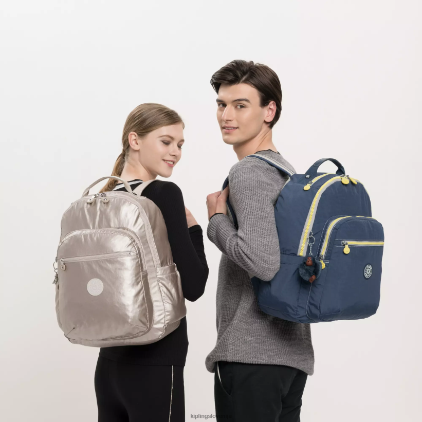 Kipling V4X2B503 kovinski sijaj Seoul velik kovinski 15" nahrbtnik za prenosni računalnik ženske nahrbtniki za prenosnike - slika 4