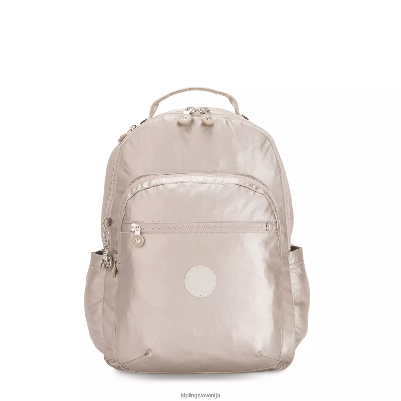 Kipling V4X2B503 kovinski sijaj Seoul velik kovinski 15" nahrbtnik za prenosni računalnik ženske nahrbtniki za prenosnike - slika 1