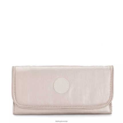 Kipling V4X2B550 kovinski sijaj Money Land kovinska denarnica na zaponko ženske denarnice in zapestnice